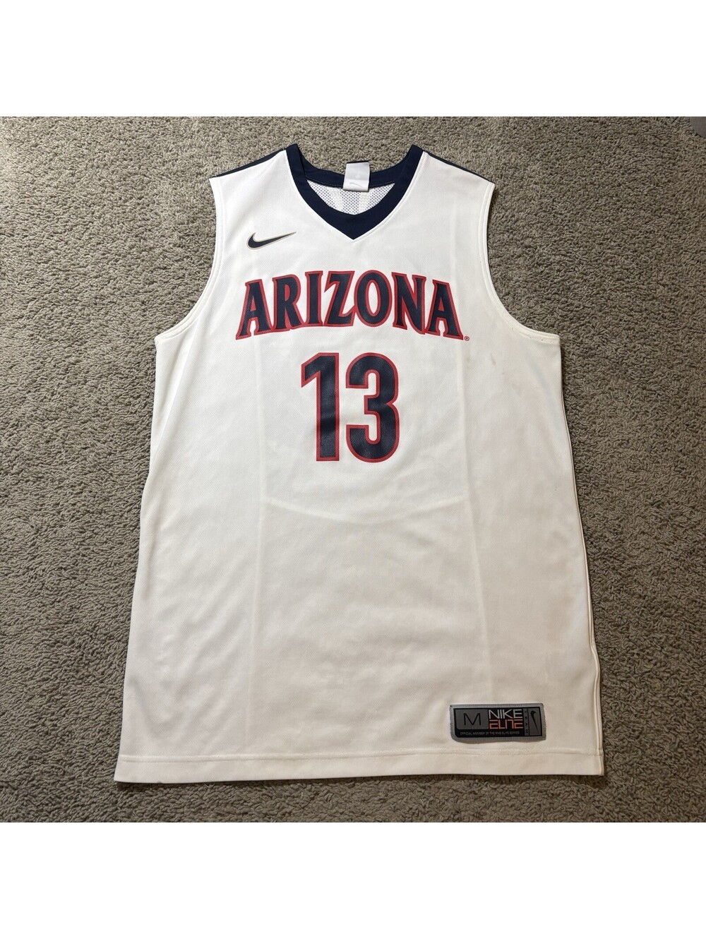 Nike Elite Arizona Wildcats Basketball Jersey #13 Mens Medium White College